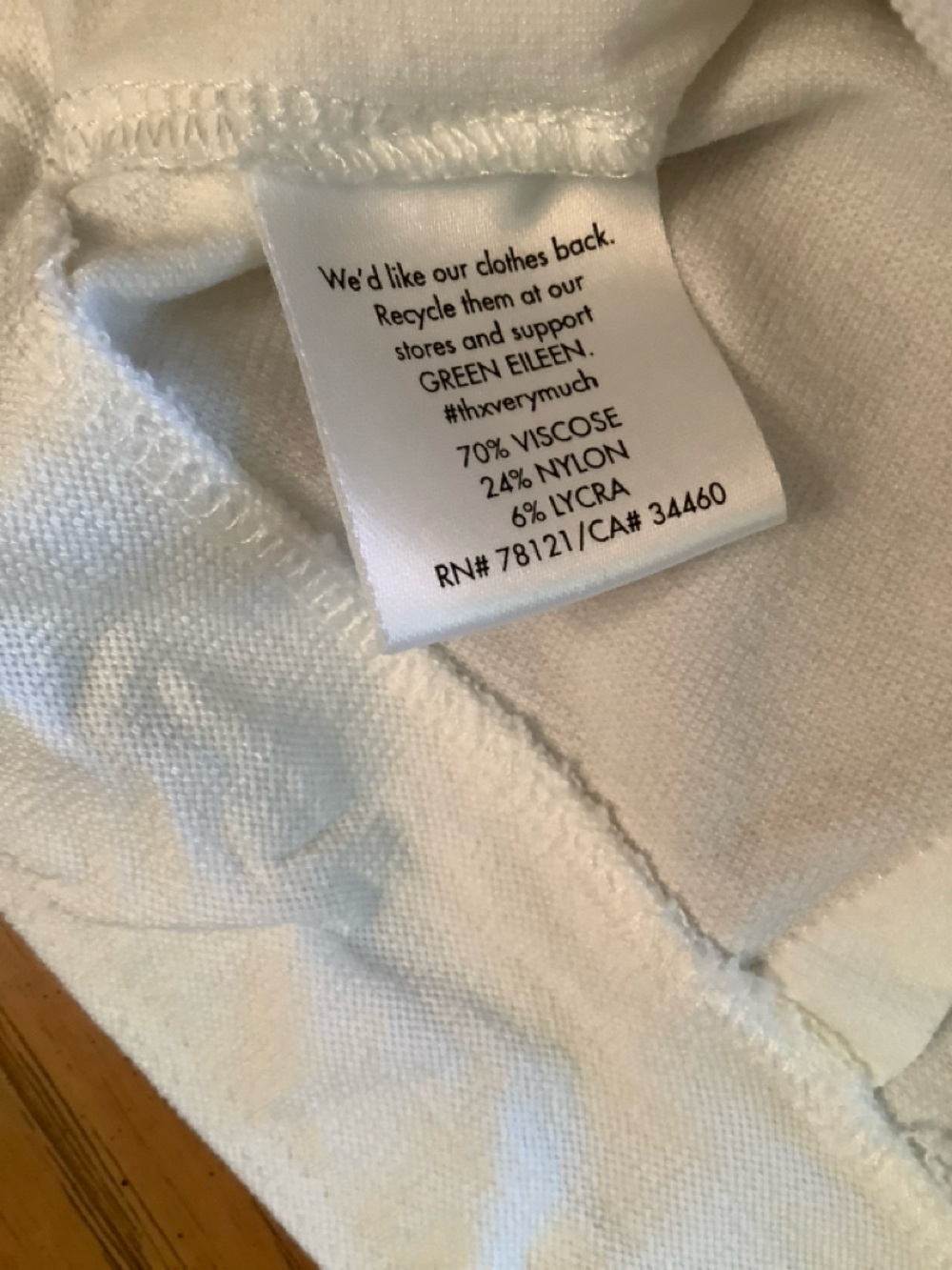 Eileen Fisher White Straight-Leg Pull-On Pants - Picture 3 of 7